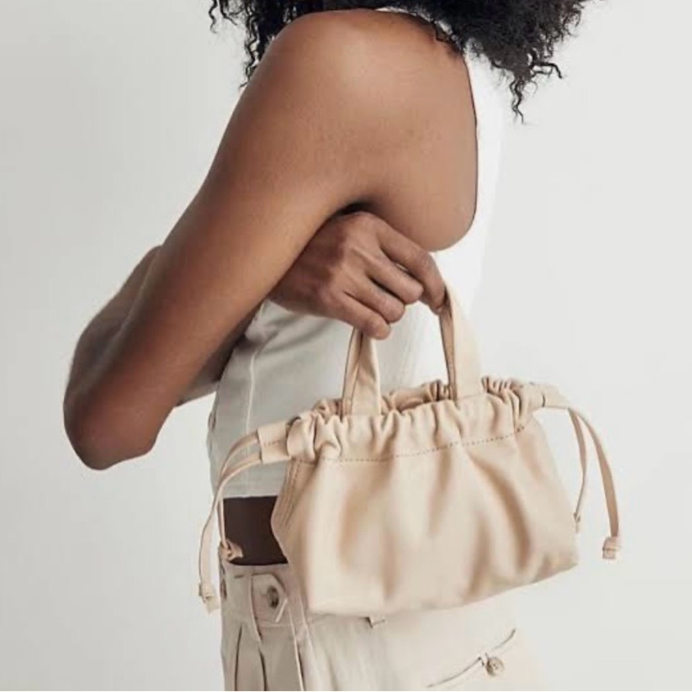 Madewell Light Beige Drawstring Mini Crossbody